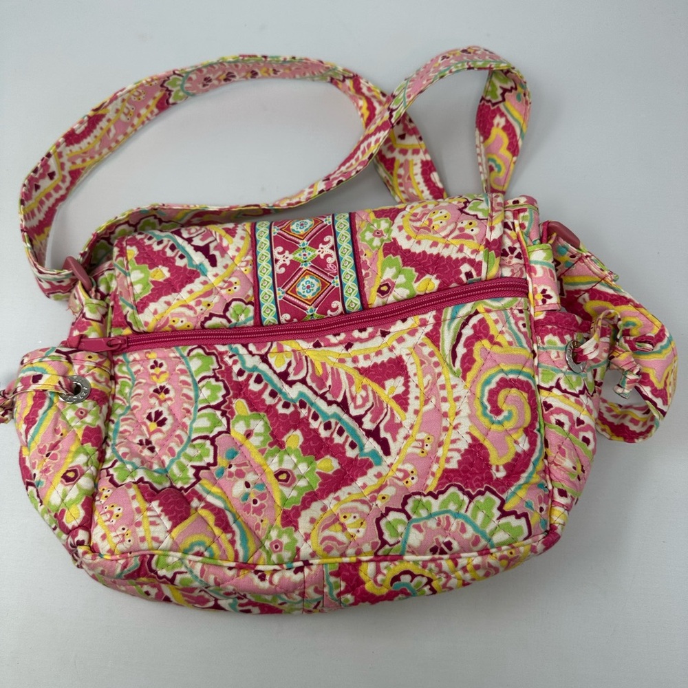 Vera Bradley Flap Over side pocket shoulder bag capri lemon print - Picture 2 of 13